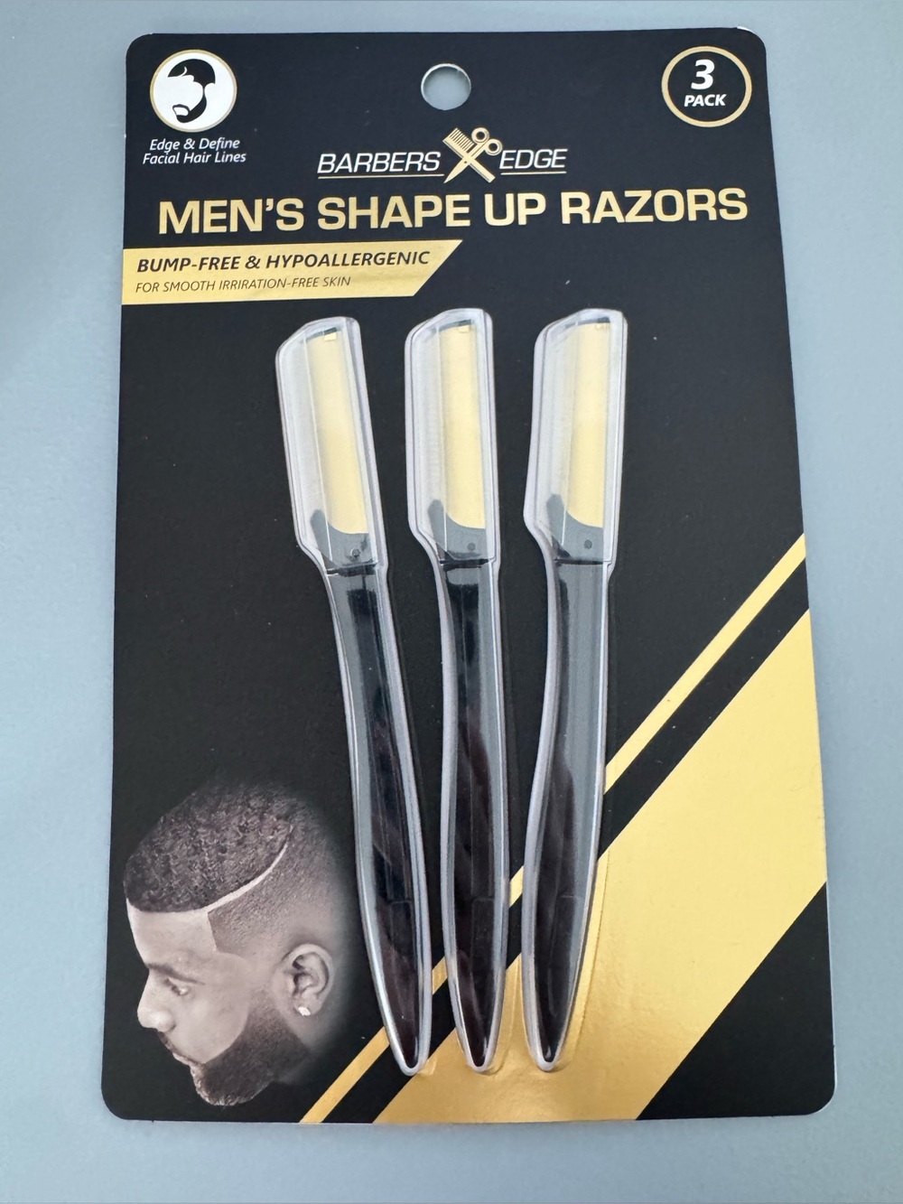 Men's Shape Up Razors – Black (3 Pack) bump free hypoallergenic